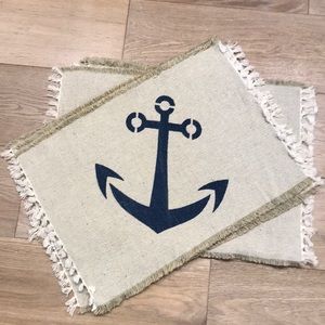 Set of 6 canvas anchor placemats